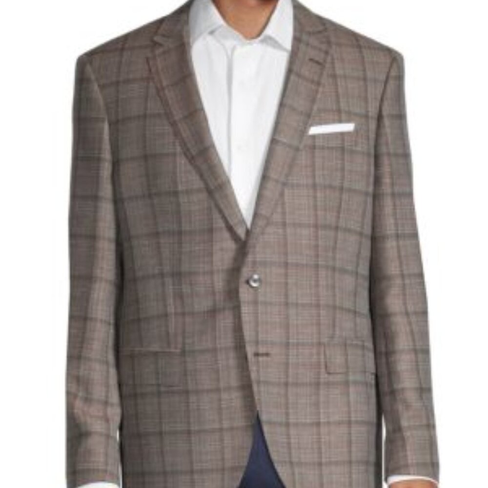 BOSS Hugo Boss Hutsons5 Slim-Fit Windowpane Wool & Linen-Blend Sport Coat
